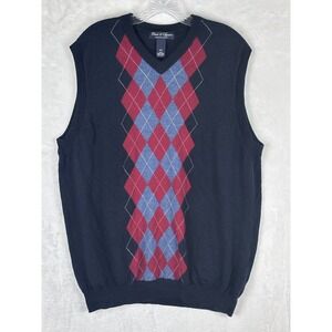 Davis‎ And Squire Men's 100% Merino Wool Blue Pullover Sweater Vest Size XXL